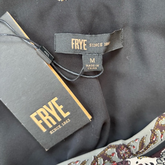 NEW Frye Boho Cottage brown paisley V-neck long sleeve pleated retro maxi dress - Picture 7 of 16